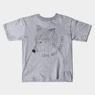 Lone Wolf Seeks Pals Kids T-Shirt